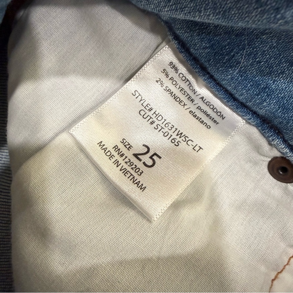 Hidden Jeans Light Wash High Rise Wide Leg Raw Hem Jeans 25 - Picture 5 of 10